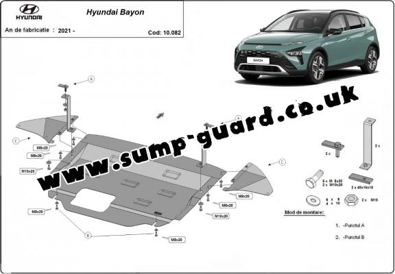 Steel sump guard for Hyundai Bayon