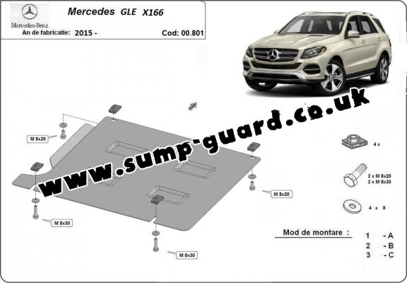 Steel gearbox guard for Mercedes GLE X166