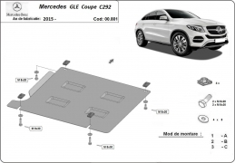 Steel gearbox guard for Mercedes GLE Coupe C292