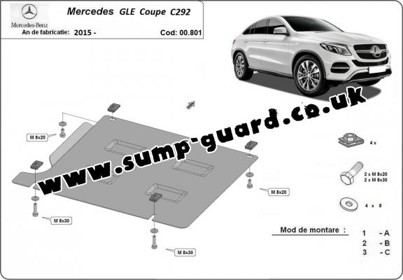 Steel gearbox guard for Mercedes GLE Coupe C292