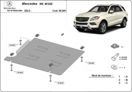 Steel gearbox guard for Mercedes ML W166