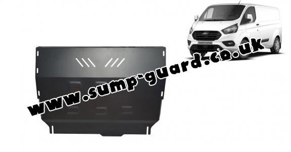 Steel sump guard for the protection of the engine and the gearbox for Ford Transit Custom - FWD