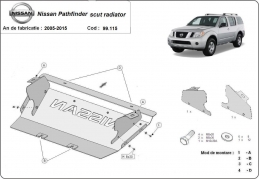 Steel radiator guard for Nissan Pathfinder