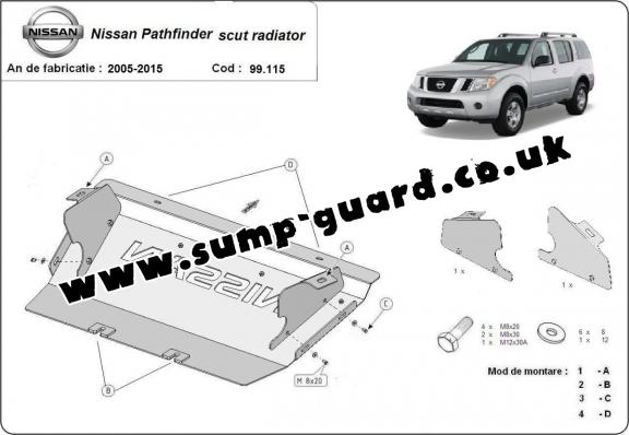 Steel radiator guard for Nissan Pathfinder