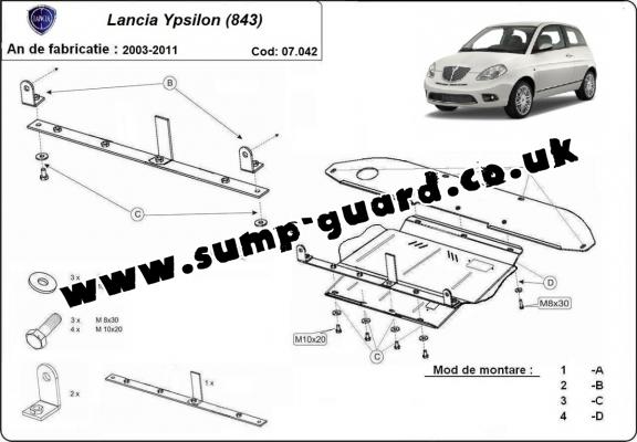 Steel sump guard for Lancia Ypsilon (843)