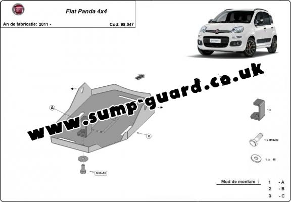 Steel differential guard for Fiat Panda 4x4