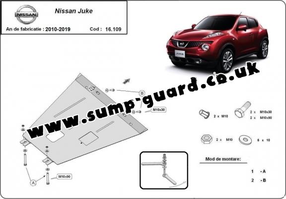 Steel sump guard for Nissan Juke