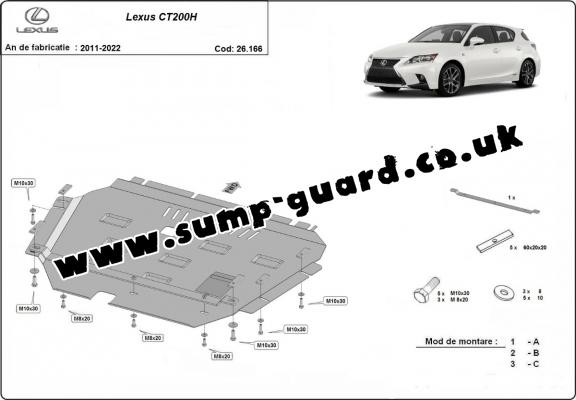 Steel sump guard for Lexus CT200H