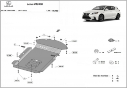 Steel catalytic converter guard/cat lock for Lexus CT200H