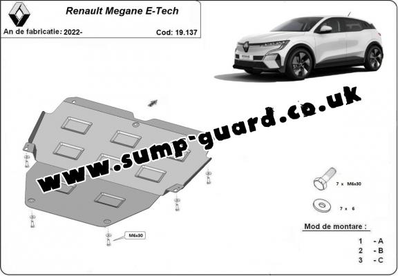 Steel sump guard for Renault Megane E-Tech