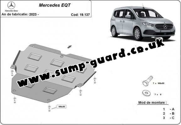 Steel sump guard for Mercedes EQT