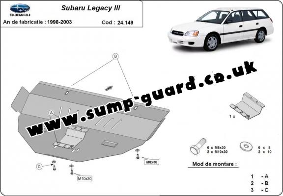 Steel sump guard for Subaru Legacy III