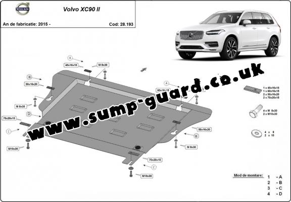 Steel sump guard for Volvo XC90