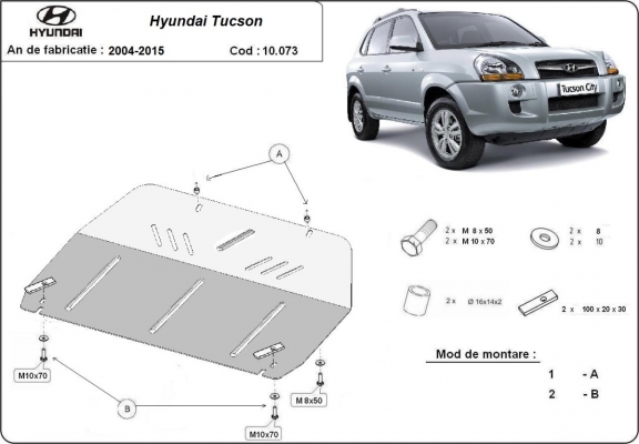 Steel sump guard for Hyundai Tucson