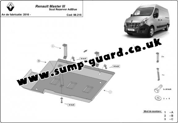 Steel AdBlue tank guard for  Renault Master 3  - Model 3