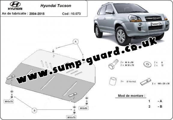 Steel sump guard for Hyundai Tucson