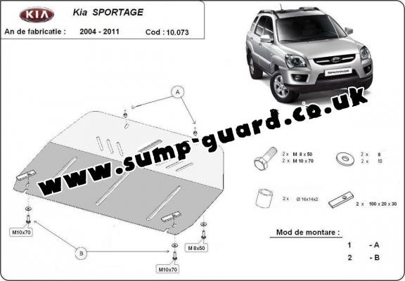 Steel sump guard for Kia Sportage