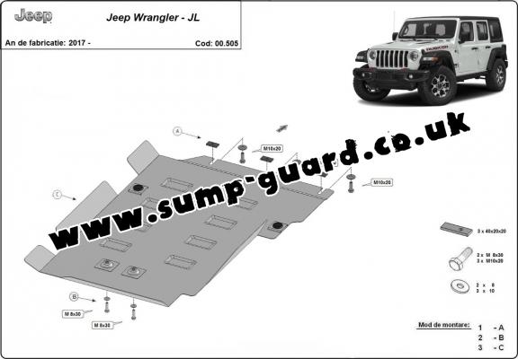 Steel gearbox guard for Jeep Wrangler - JL