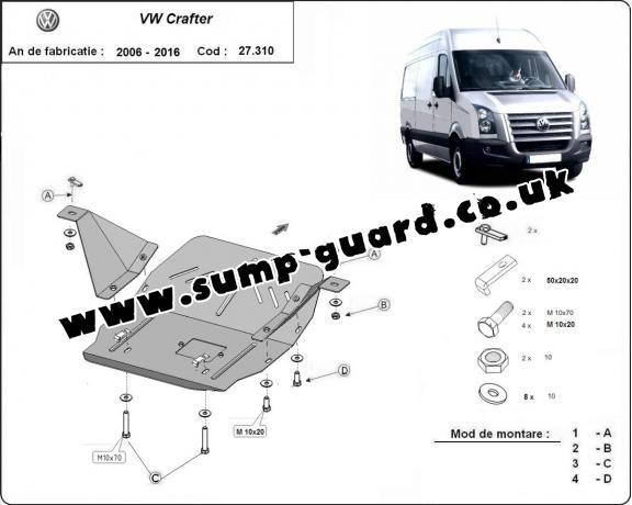 Steel sump guard for Volkswagen Crafter