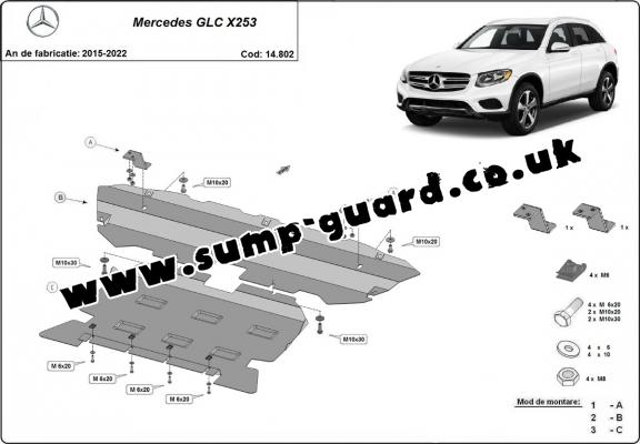 Steel sump guard for Mercedes GLC X253