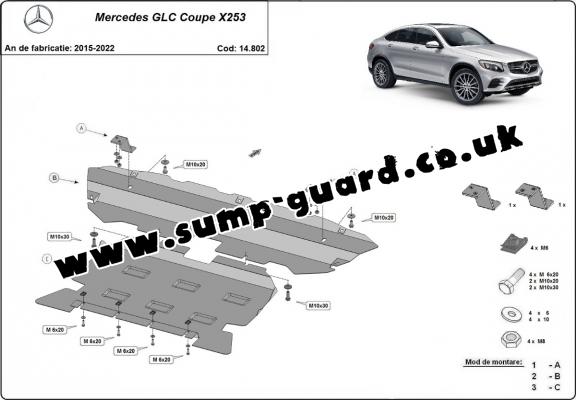 Steel sump guard for Mercedes GLC Coupe X253