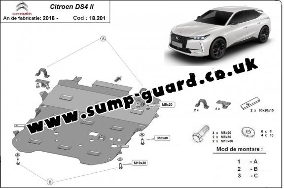 Steel sump guard for Citroen DS4 II