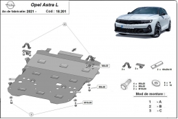 Steel sump guard for Vauxhall Astra L