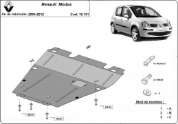 Steel sump guard for Renault Modus