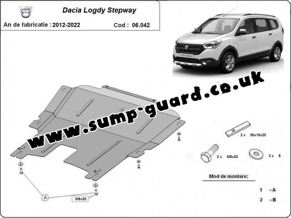 Steel sump guard for Dacia Lodgy Stepway