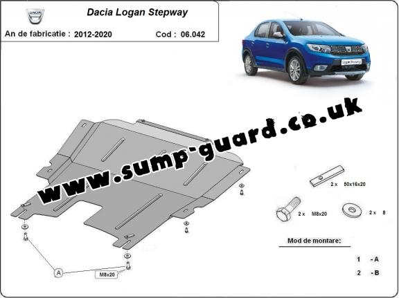 Steel sump guard for Dacia Logan 2 Stepway