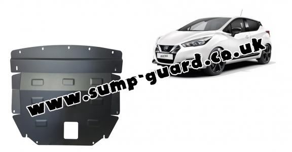 Steel sump guard for Nissan Micra