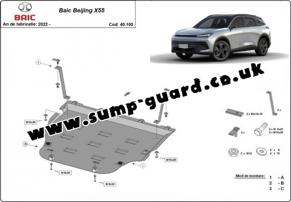 Steel sump guard for Baic Beijing X55
