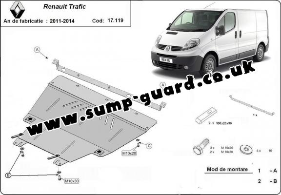 Steel sump guard for Renault Trafic (2011-2014)