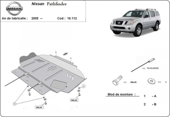 Steel sump guard for Nissan Pathfinder