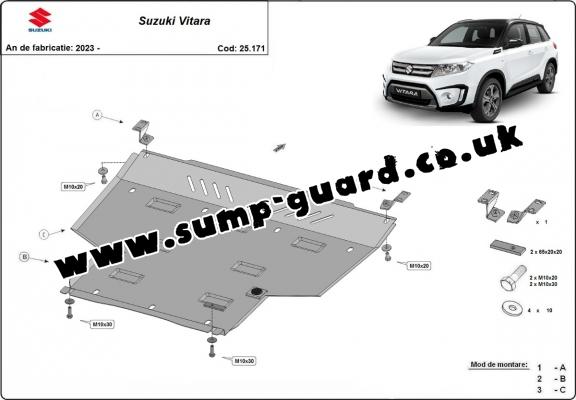 Steel sump guard for Suzuki Vitara