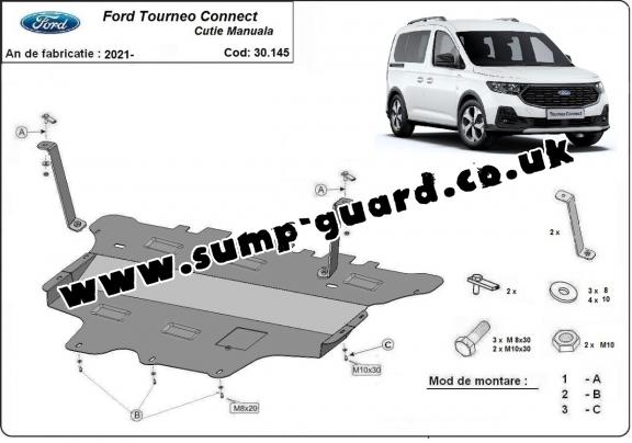 Steel sump guard for Ford Tourneo  Connect