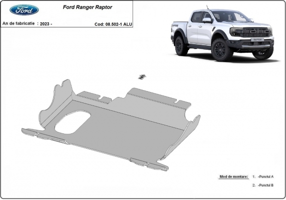 Aluminum sump guard for Ford Ranger Raptor