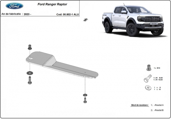 Aluminum fuel filter guard for Ford Ranger Raptor