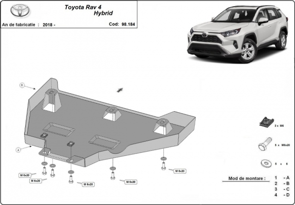 Steel differential guard for Toyota RAV 4 Hybrid