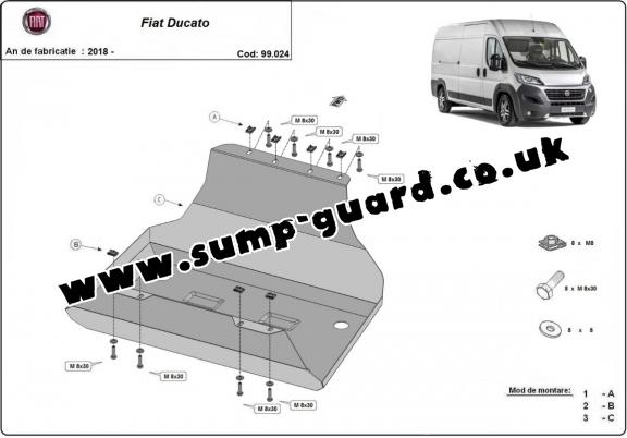 Steel fuel tank guard  for Fiat Ducato