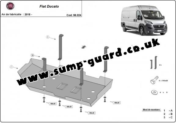 Steel AdBlue tank guard for Fiat Ducato