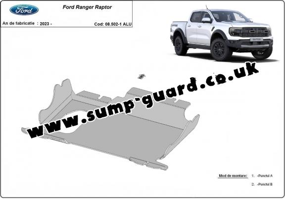 Aluminum sump guard for Ford Ranger Raptor