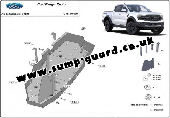 Steel fuel tank guard  for Ford Ranger Raptor 
