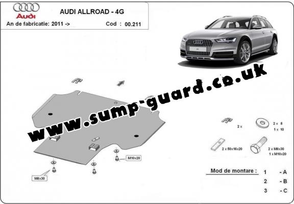 Steel gearbox guard for Audi All Road A6