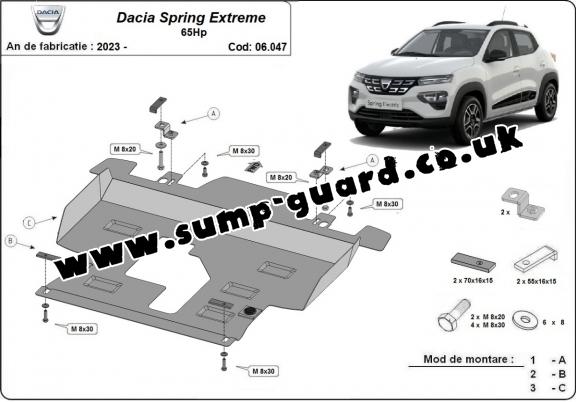 Steel sump guard for Dacia Spring Extreme
