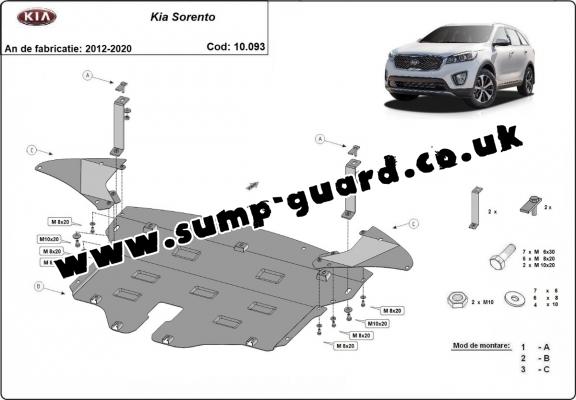 Steel sump guard for Kia Sorento