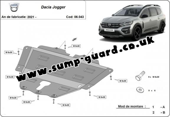 Steel sump guard for Dacia Jogger