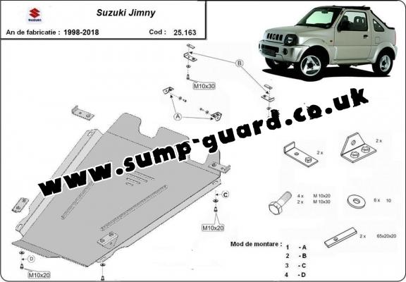 Steel transfer case guard for Suzuki Jimny