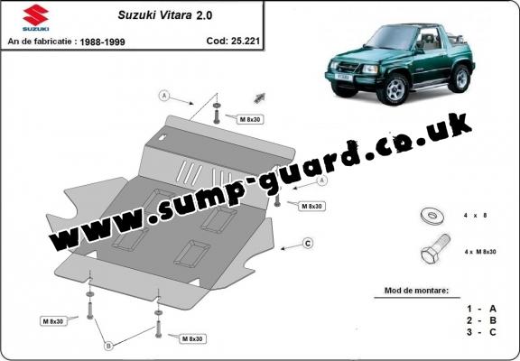 Steel sump guard for Suzuki Vitara 2.0