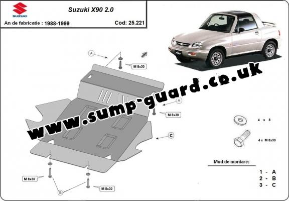 Steel sump guard for Suzuki X90 2.0